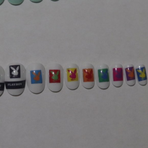 Colourful Playboy- press on nail set - Picture 5 of 7